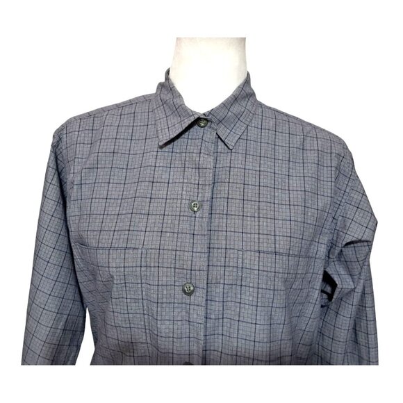 Vintage Patagonia Shirt Womens Size S Button Up Blue Plaid Long Sleeved Cotton - Picture 2 of 12